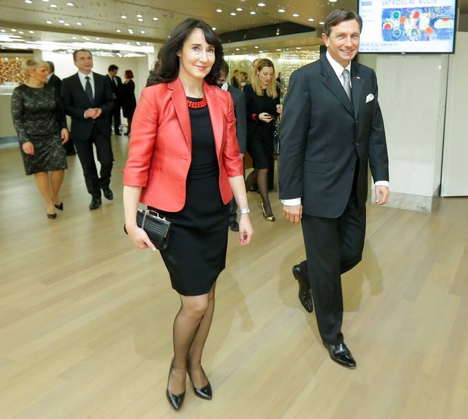 Predsednik republike in gospa Tanja Pečar na proslavi ob dnevu samostojnosti in enotnosti